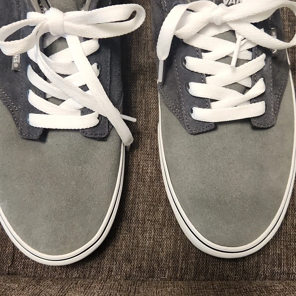 VANS Men's Charcoal and White Sneakers Size 13.